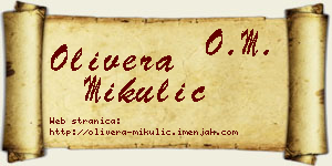 Olivera Mikulić vizit kartica